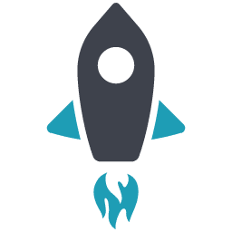 Rocket lifting off icon