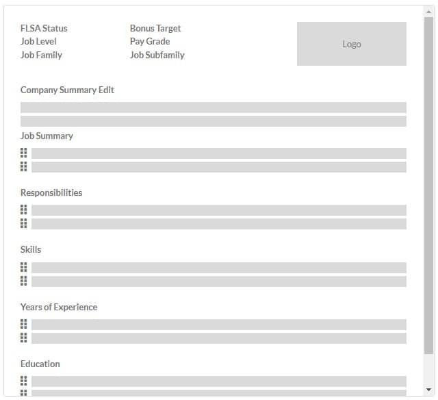 Customizable job description template